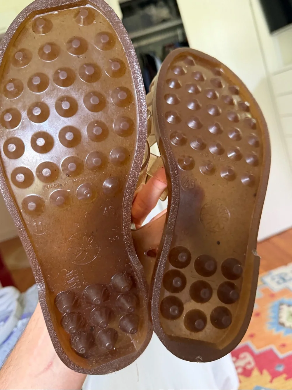 Plasticana Brown hemp Jelly Fisherman Sandals